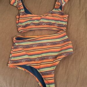 Billabong Multicolor Striped Bikini